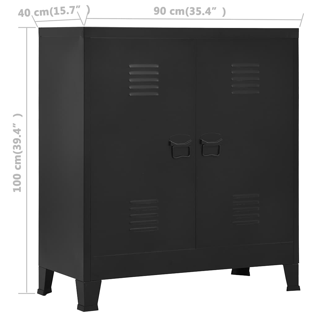 Industrijski sanduk za pohranu crni 90 x 40 x 100 cm čelični