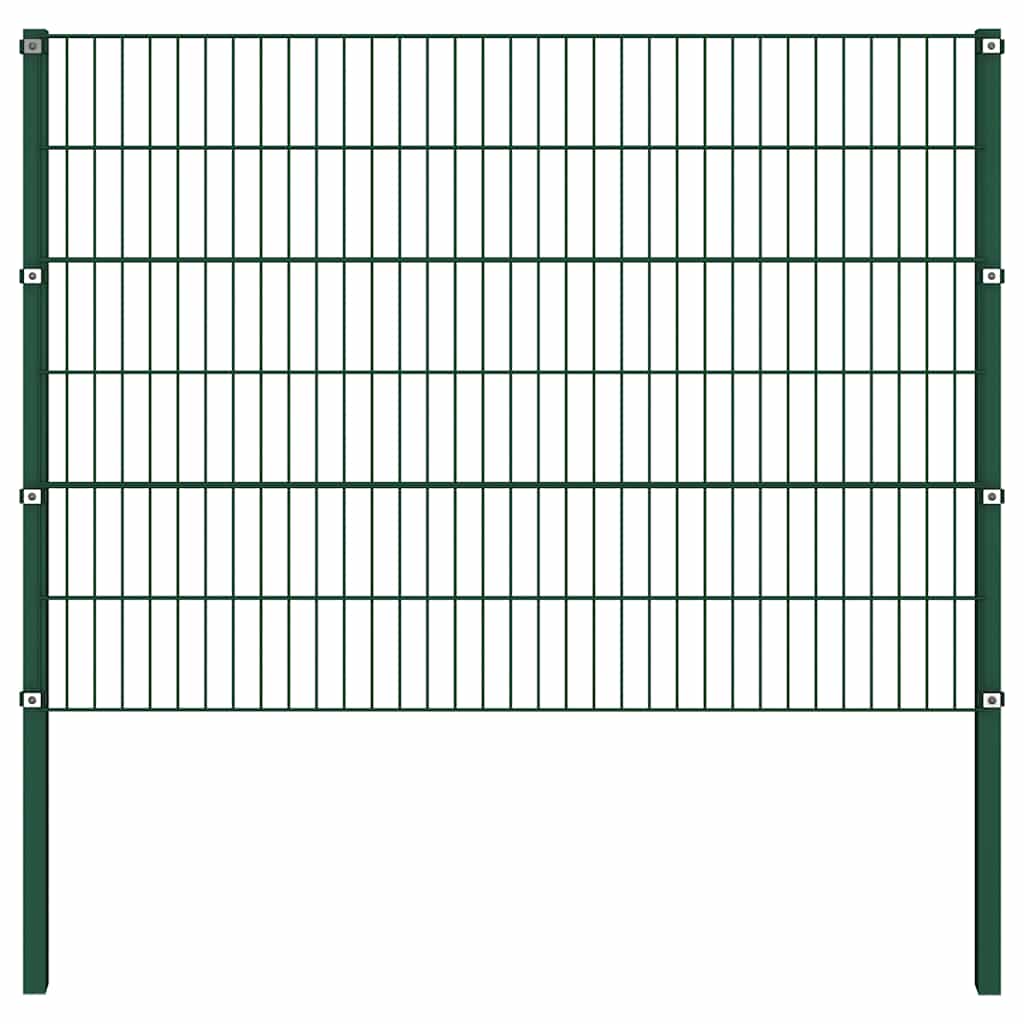 Ogradni panel sa stupovima od željeza 867x120 cm zeleni