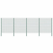 Ogradni panel sa stupovima od željeza 694,5 x 200 cm zelene boje
