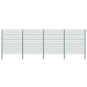 Ogradni panel sa stupovima od željeza 867x200 cm zeleni