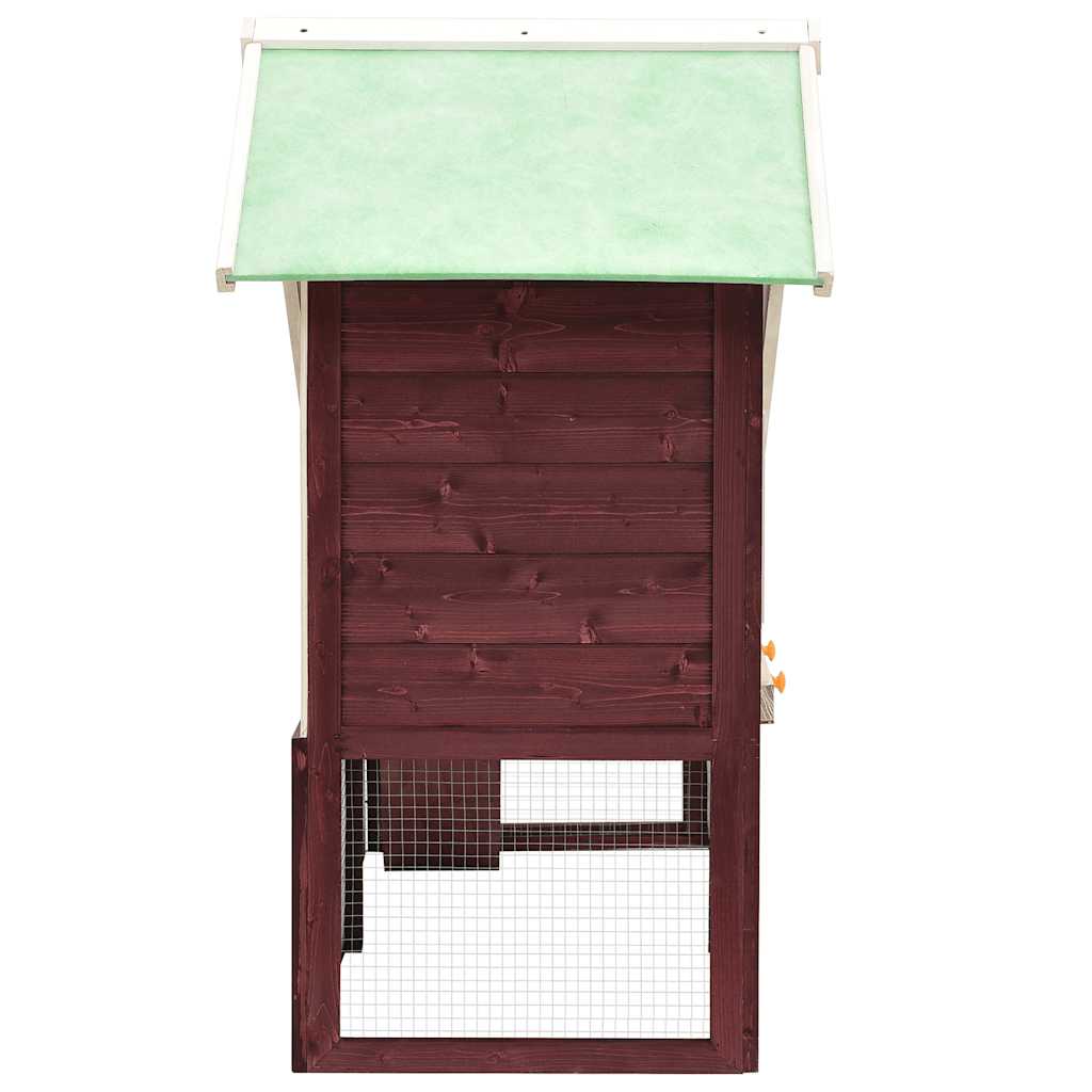 Kavez za zečeve boja kave i bijela 140 x 63 x 120 cm jelovina
