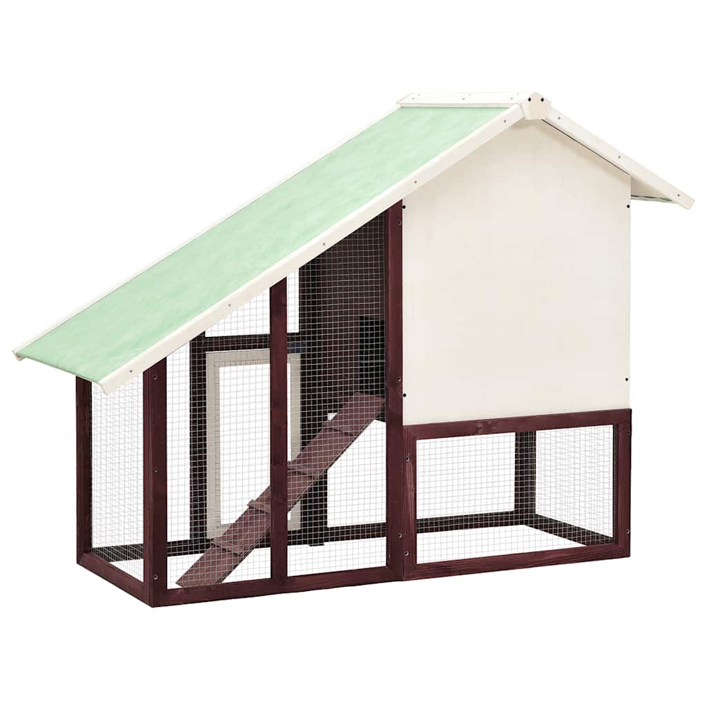 Kavez za zečeve boja kave i bijela 140 x 63 x 120 cm jelovina