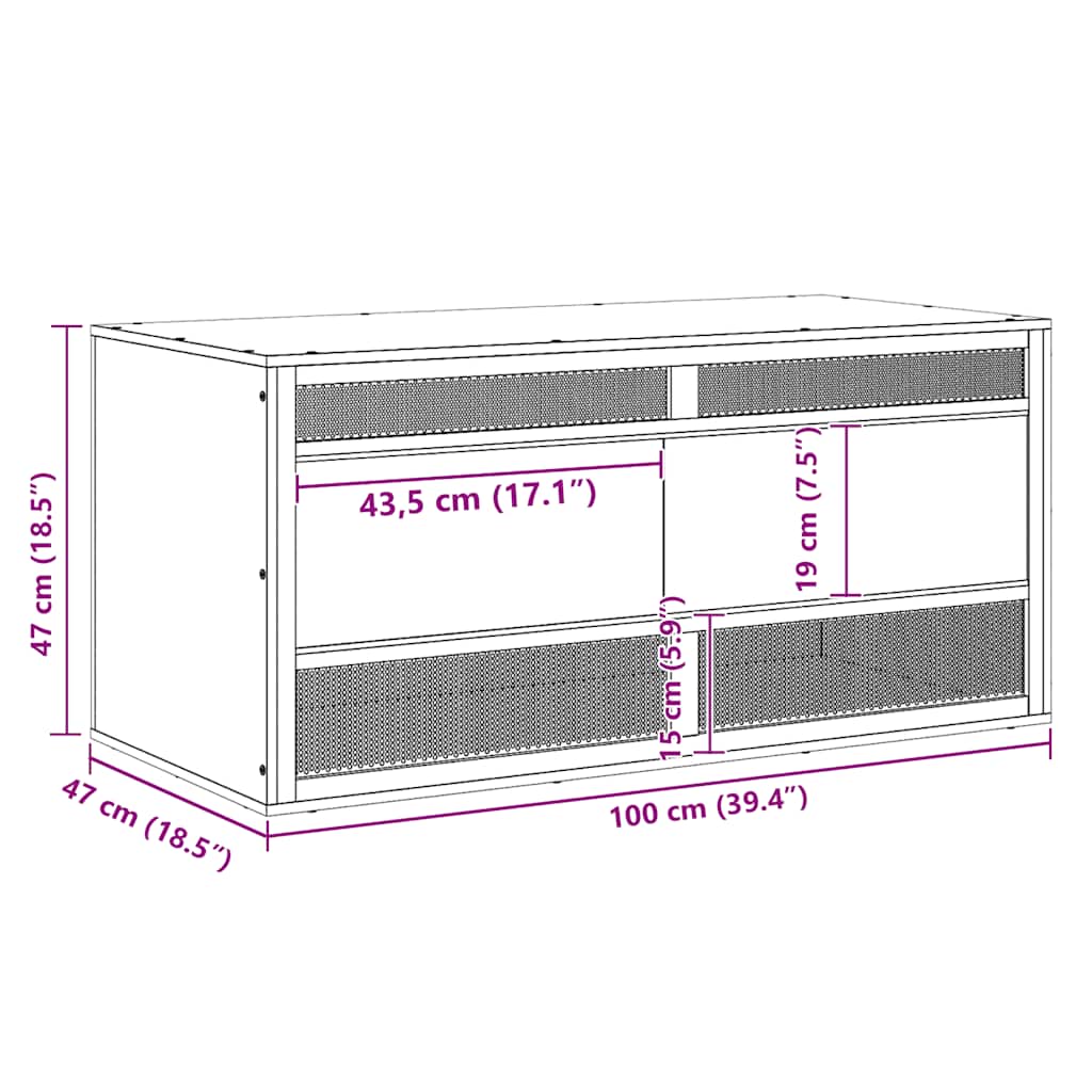 Terarij od konstruiranog drva 100 x 47 x 47 cm