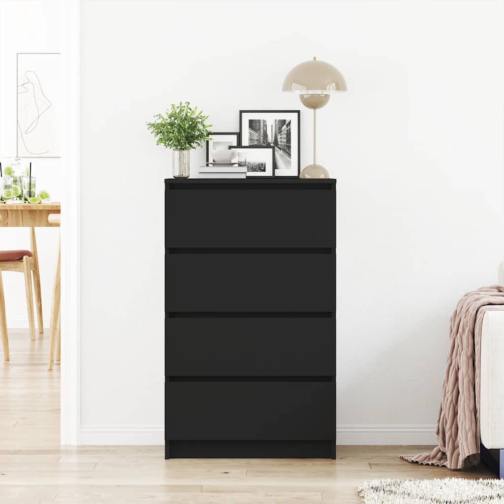 Komoda crna 60 x 35 x 98,5 cm od konstruiranog drva