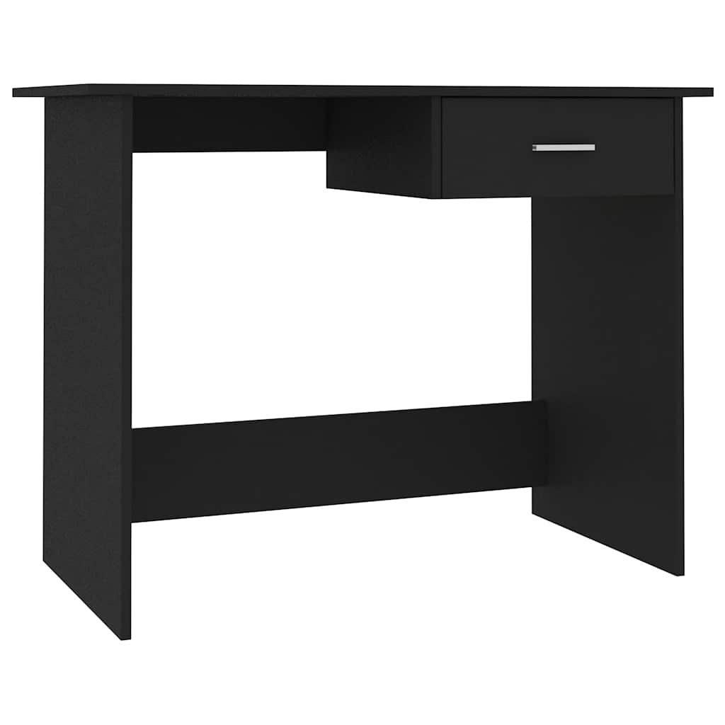 Radni stol crni 100 x 50 x 76 cm od konstruiranog drva Crna
