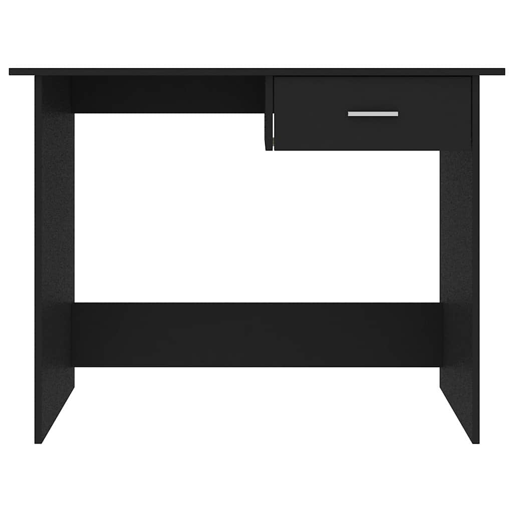 Radni stol crni 100 x 50 x 76 cm od konstruiranog drva Crna