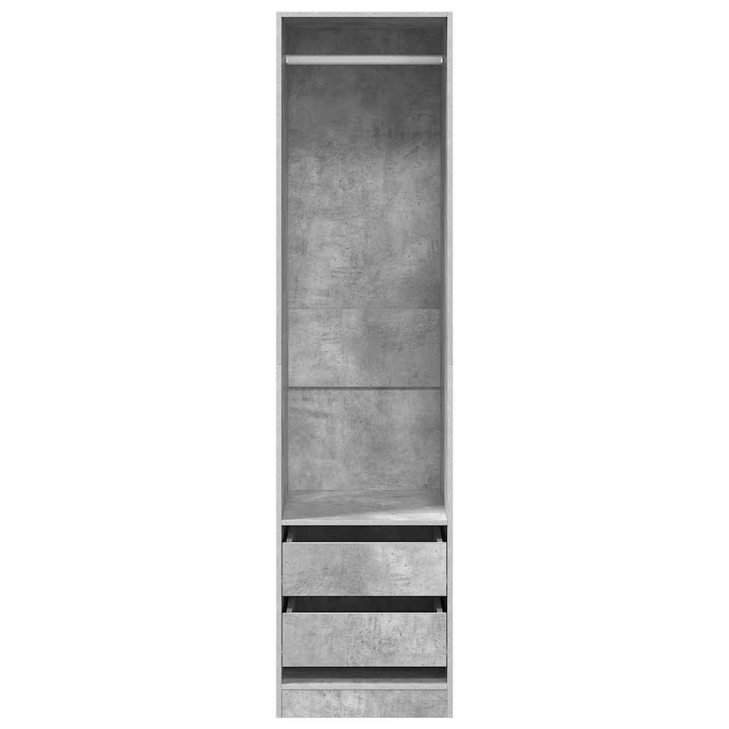 Ormar s ladicama boja betona 50x50x200 cm od konstruiranog drva
