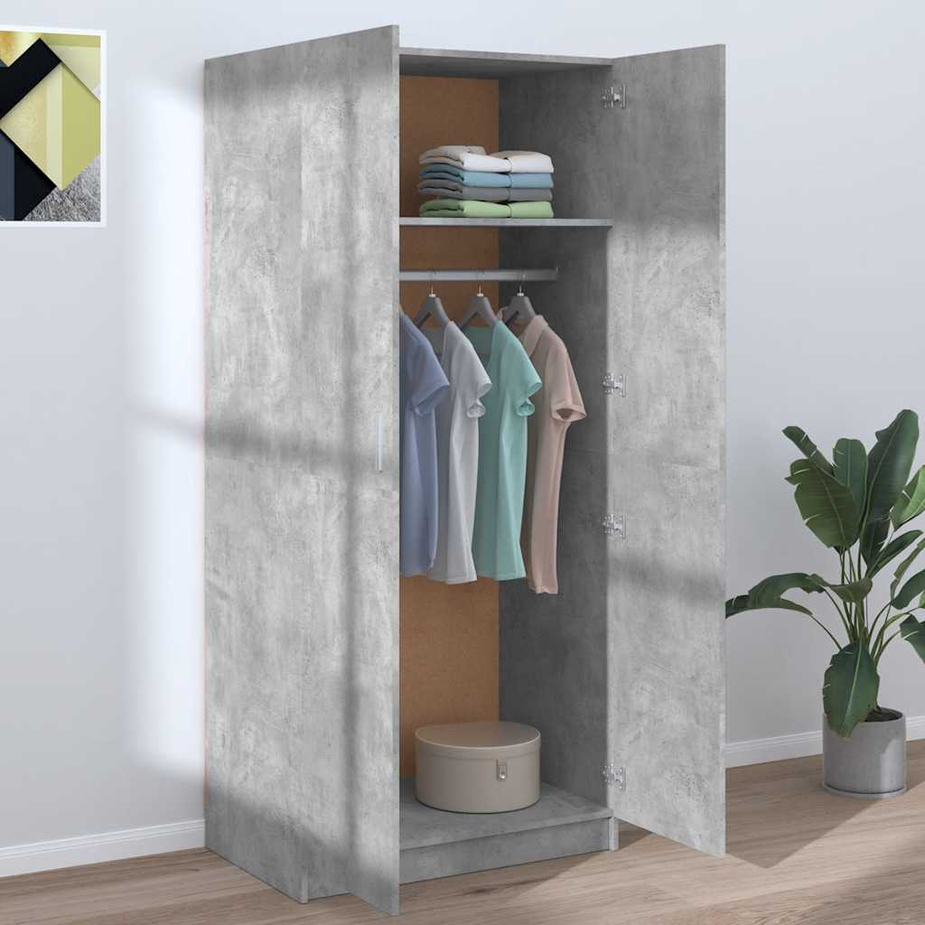 Ormar siva boja betona 80 x 52 x 180 cm od konstruiranog drva