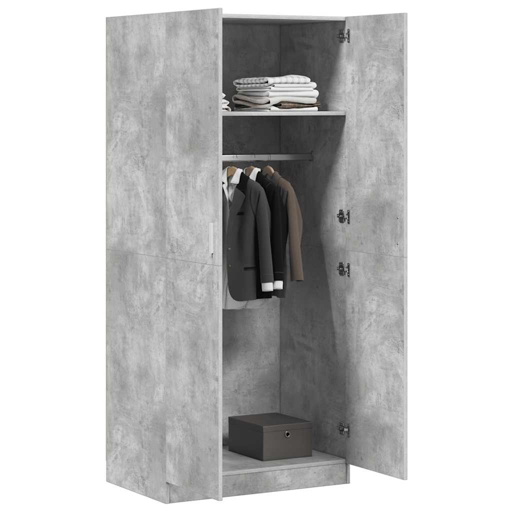 Ormar siva boja betona 80 x 52 x 180 cm od konstruiranog drva