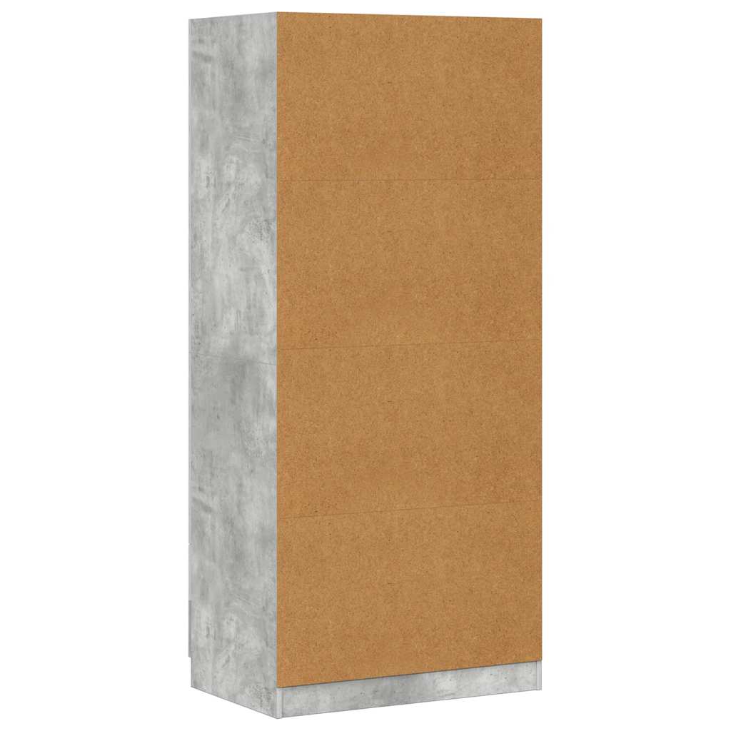 Ormar siva boja betona 80 x 52 x 180 cm od konstruiranog drva