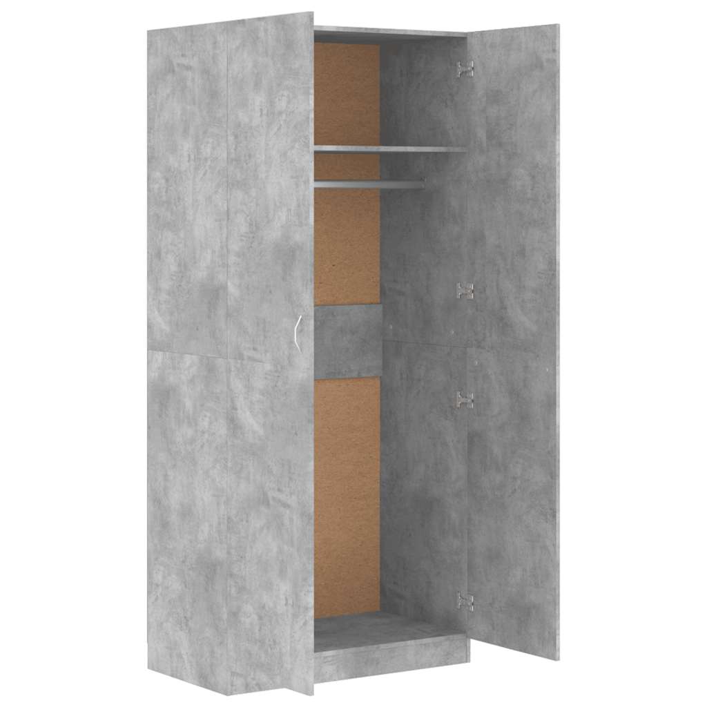 Ormar siva boja betona 90 x 52 x 200 cm od konstruiranog drva