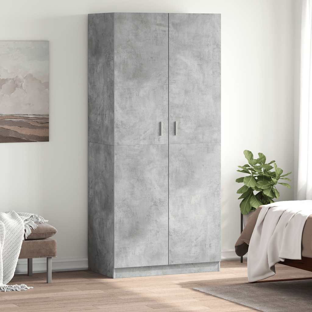 Ormar siva boja betona 90 x 52 x 200 cm od konstruiranog drva