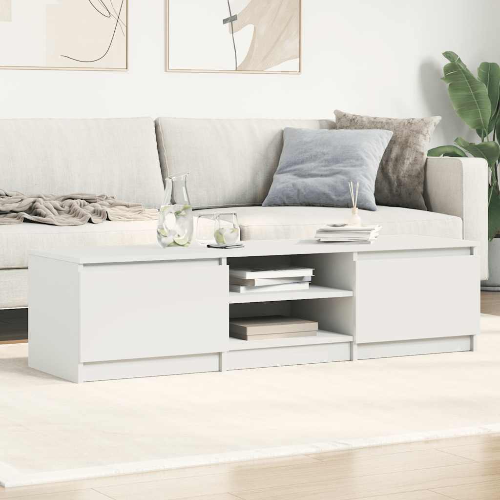 TV ormarić visoki sjaj bijeli 140x40x35,5 cm konstruirano drvo