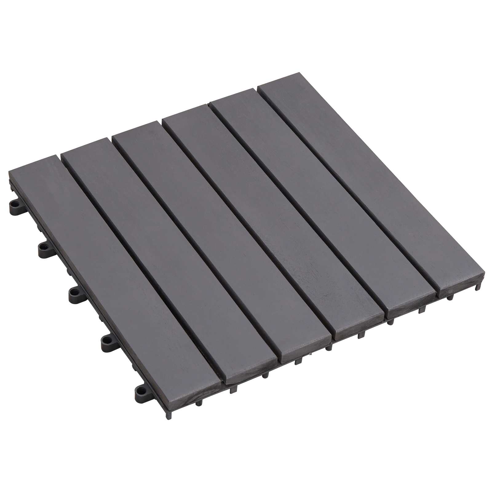 Pločice za decking 10 pcs Sivi 30 x 30 cm Acacijsko drvo