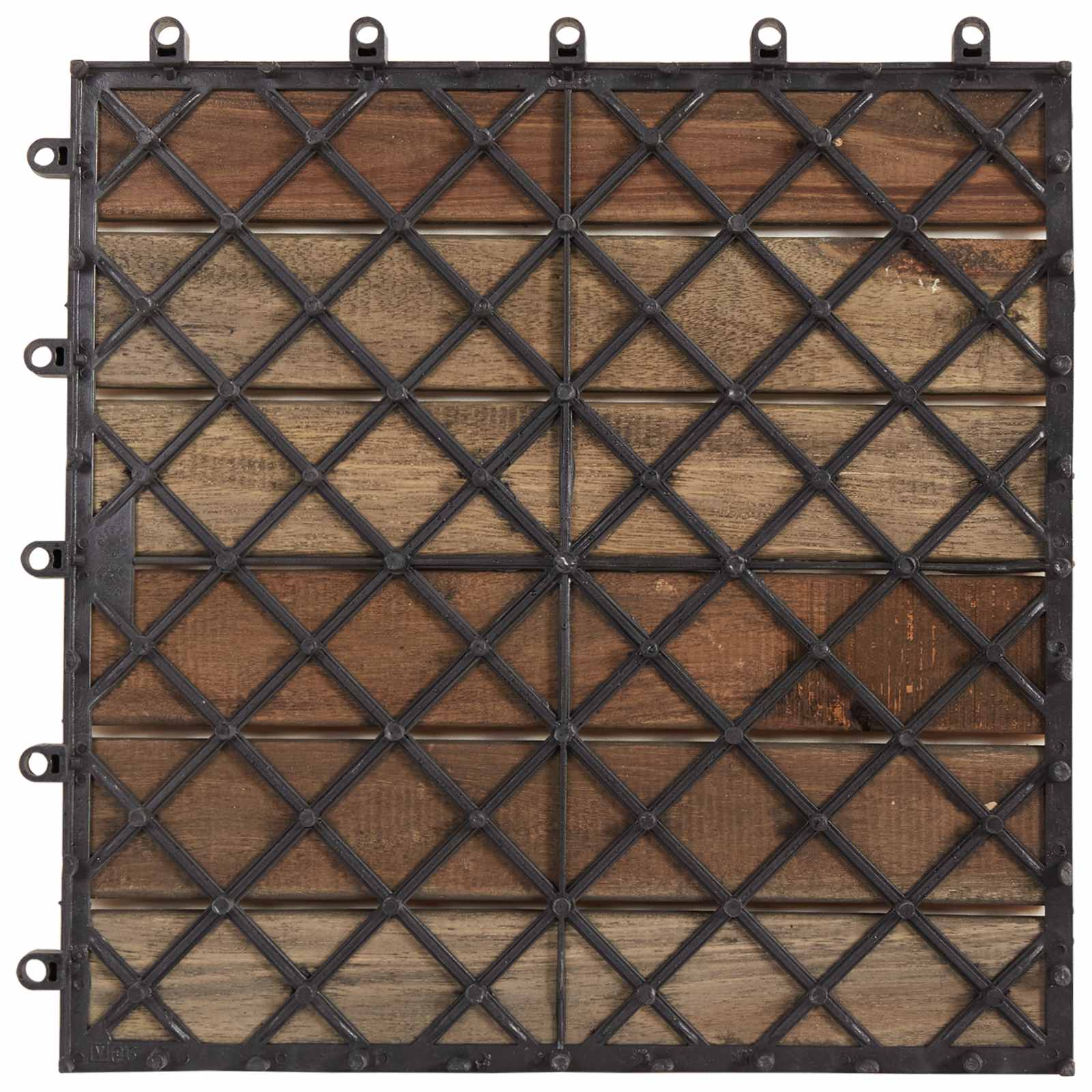 Pločice za decking 10 pcs Sivi 30 x 30 cm Acacijsko drvo