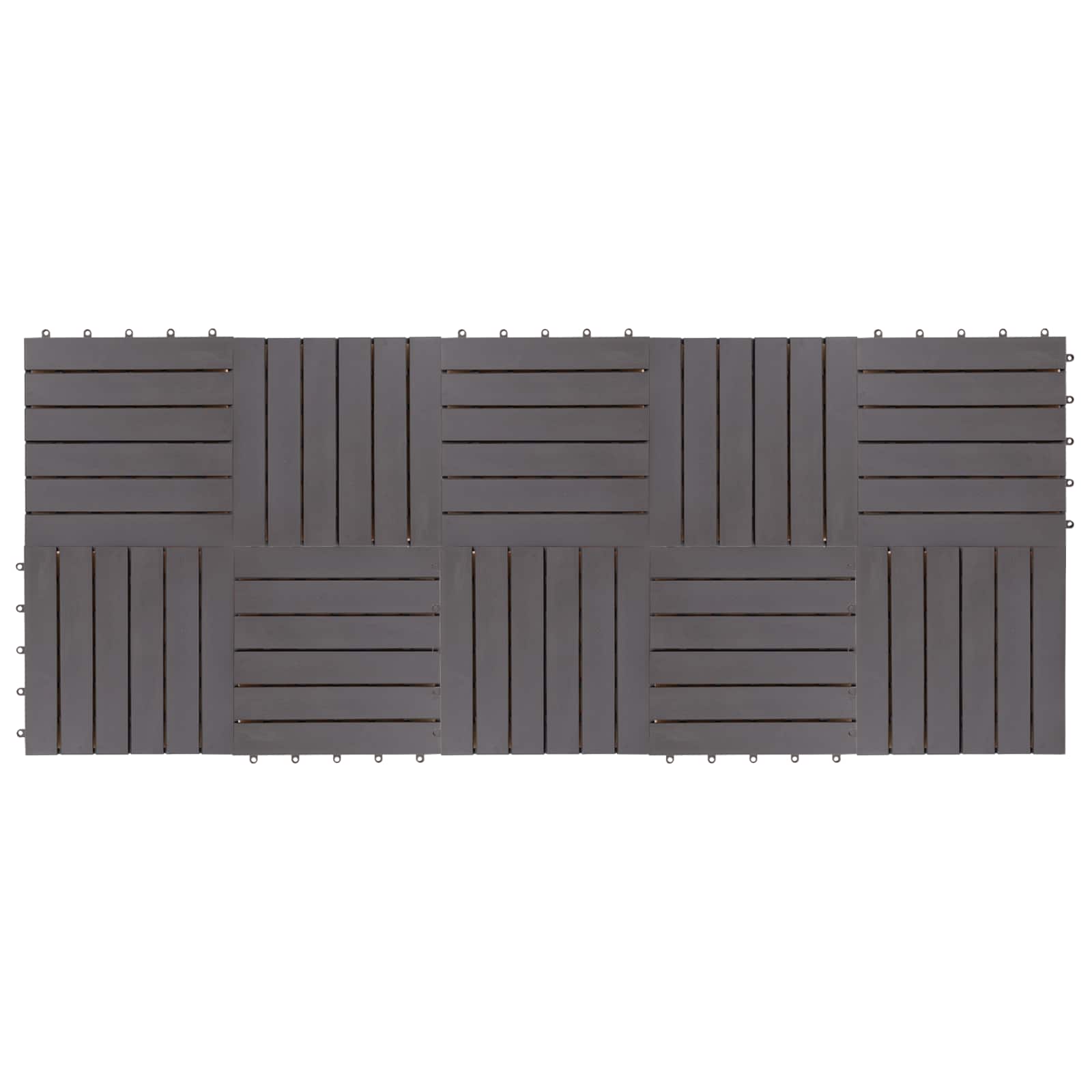 Pločice za decking 10 pcs Sivi 30 x 30 cm Acacijsko drvo