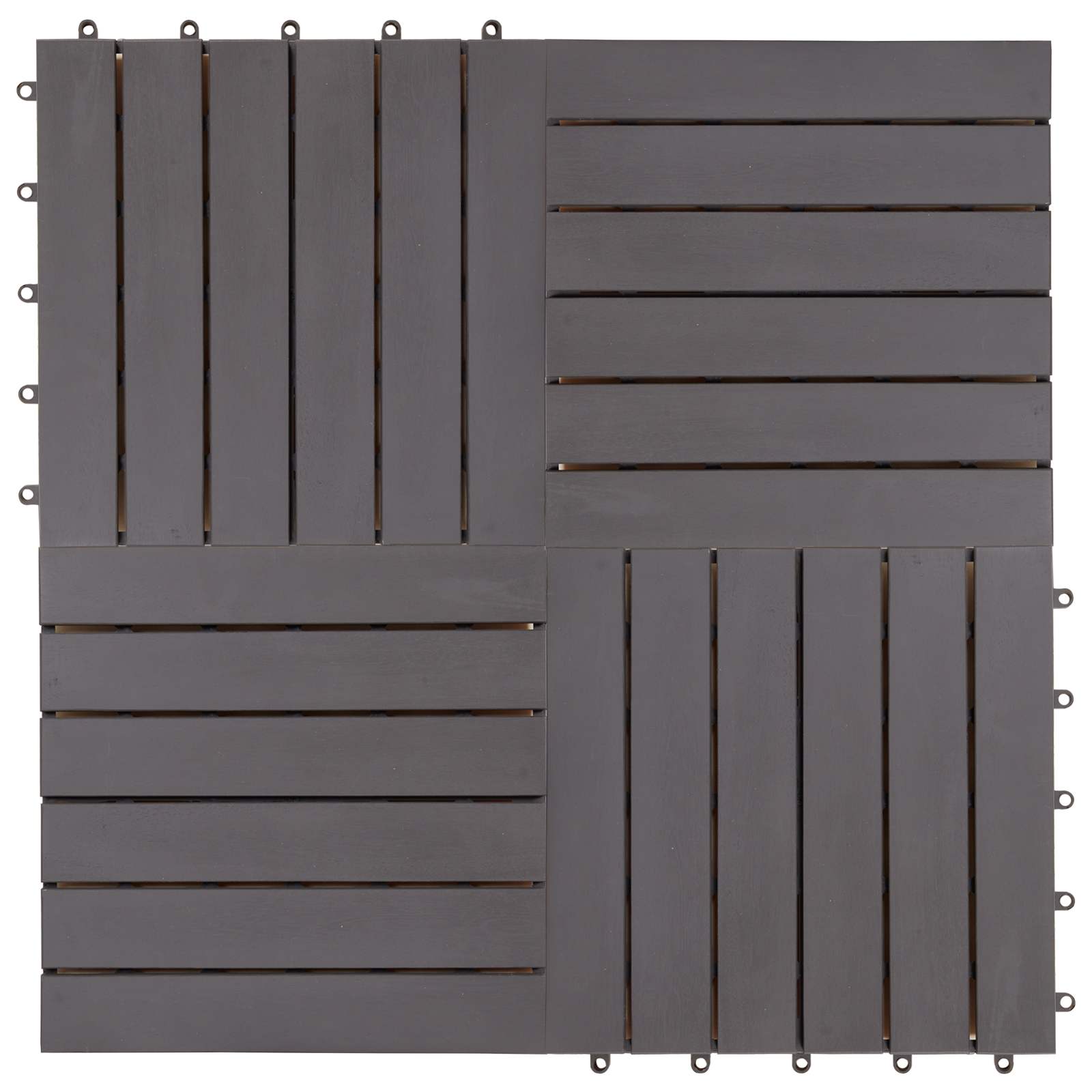 Pločice za decking 10 pcs Sivi 30 x 30 cm Acacijsko drvo