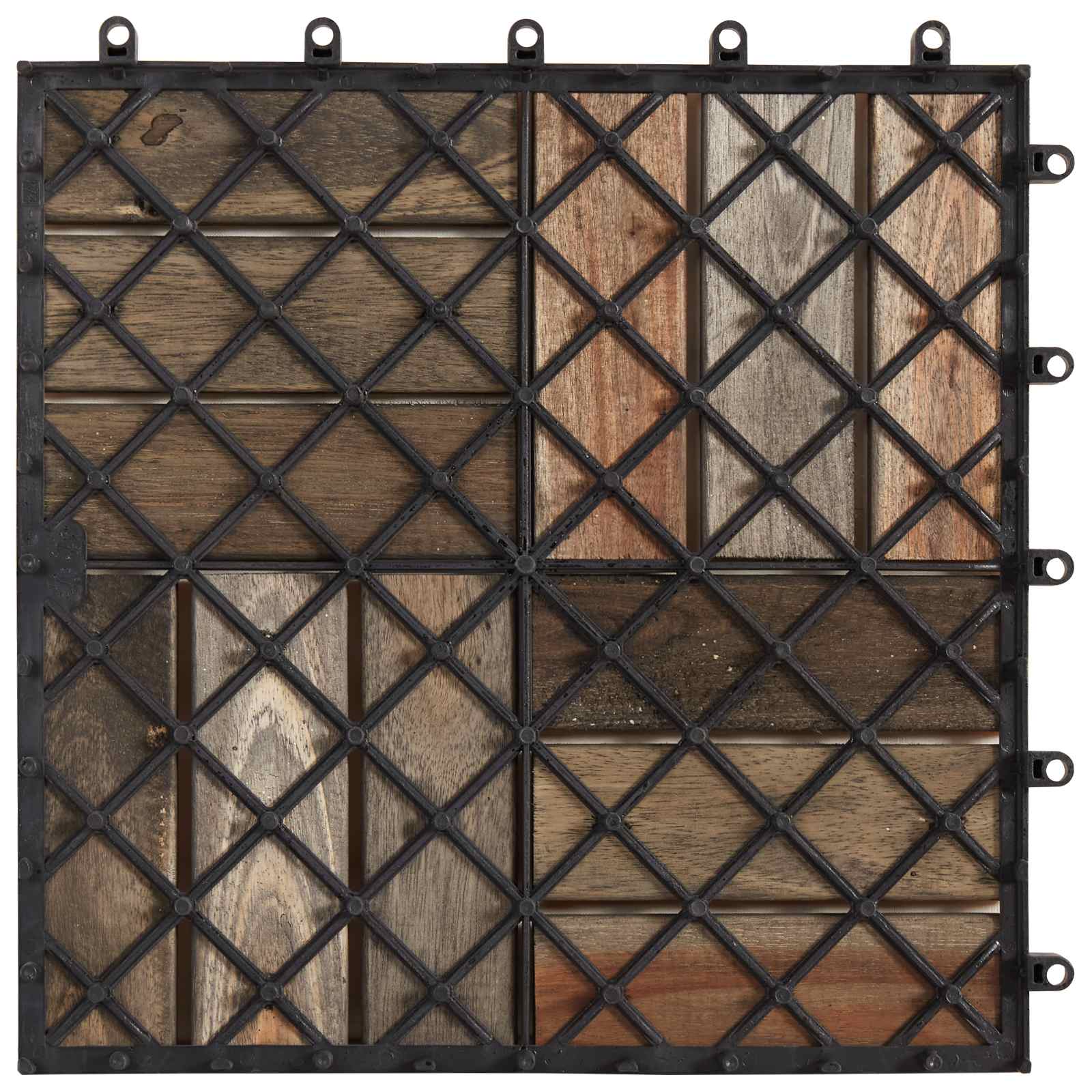 Pločice za decking 10 pcs Sivi 30 x 30 cm Acacijsko drvo