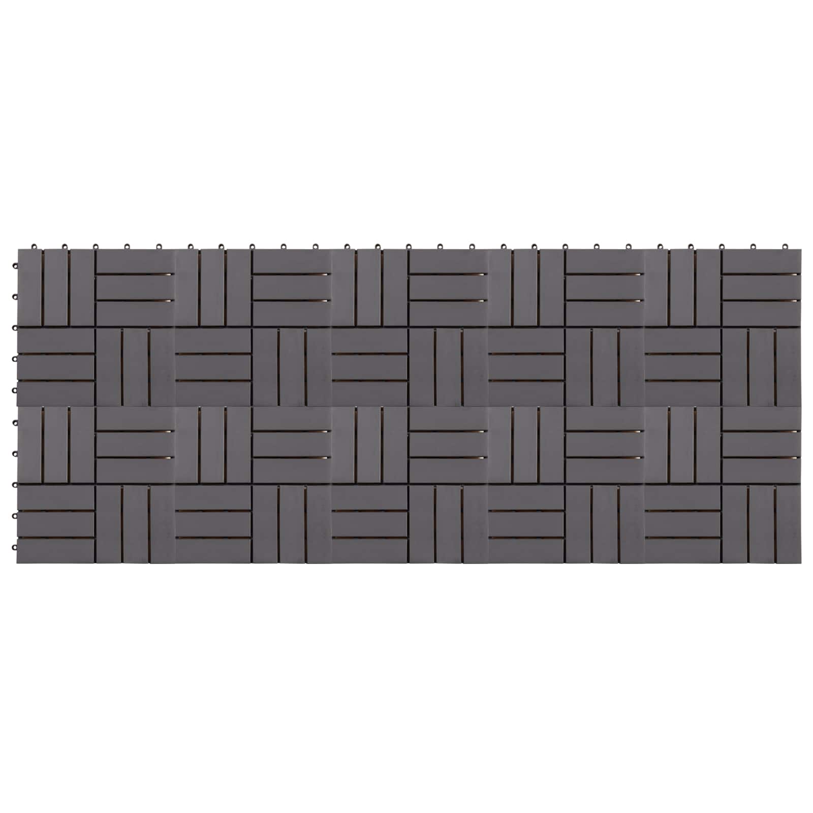 Pločice za decking 10 pcs Sivi 30 x 30 cm Acacijsko drvo
