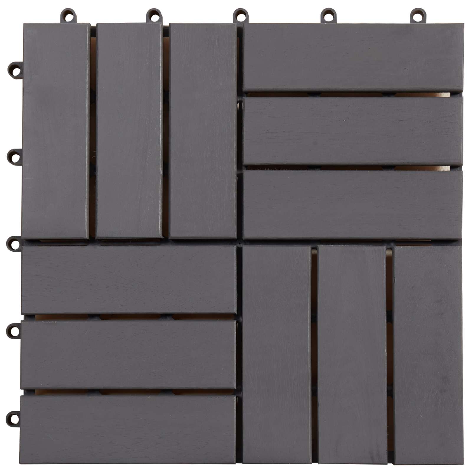 Pločice za decking 10 pcs Sivi 30 x 30 cm Acacijsko drvo