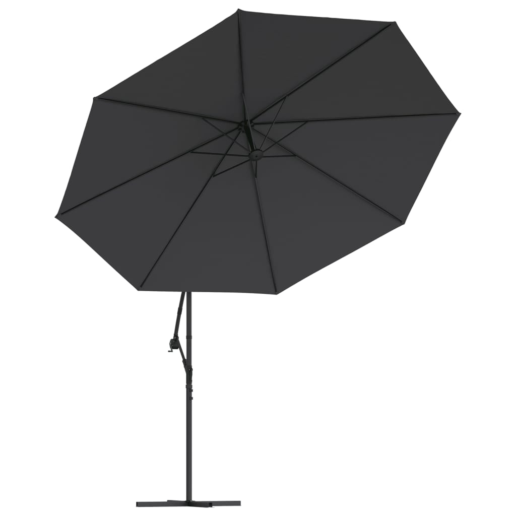 Konzolni vrtni suncobran s aluminijskim stupom 350 cm crni