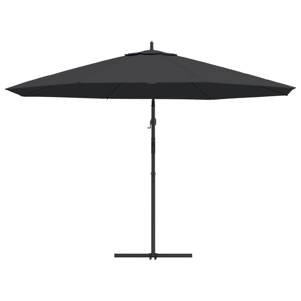 Konzolni vrtni suncobran s aluminijskim stupom 350 cm crni
