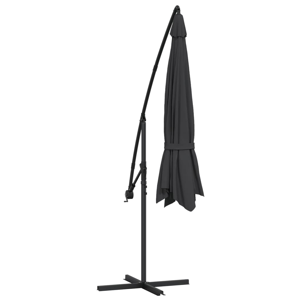 Konzolni vrtni suncobran s aluminijskim stupom 350 cm crni