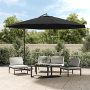 Konzolni vrtni suncobran s aluminijskim stupom 350 cm crni