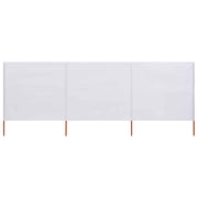 Vjetrobran s 3 panela od tkanine 400 x 80 cm pješčano bijeli