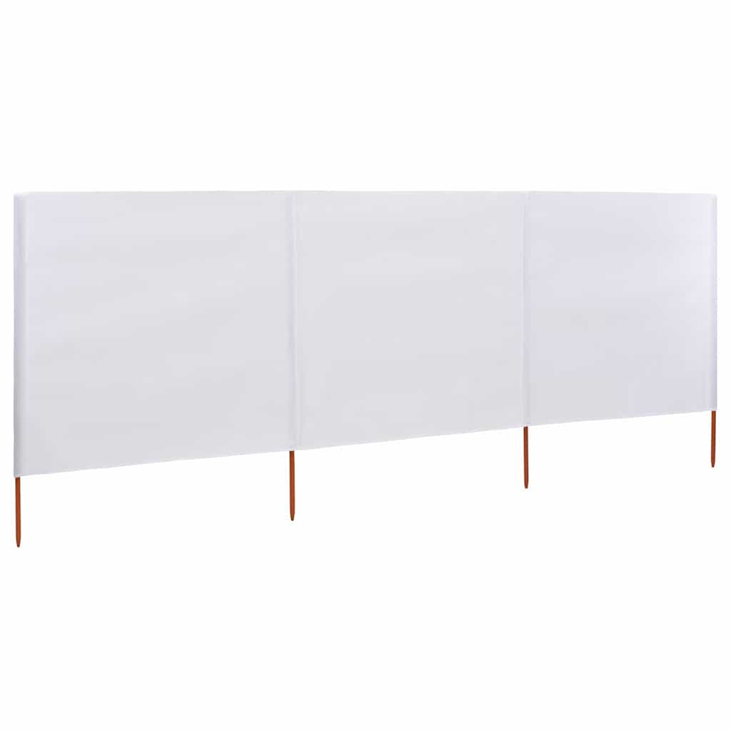 Vjetrobran s 3 panela od tkanine 400 x 80 cm pješčano bijeli