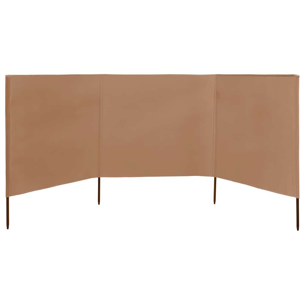 Vjetrobran s 3 panela od tkanine 400 x 80 cm smeđe-sivi