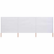 Vjetrobran s 3 panela od tkanine 400 x 160 cm pješčano bijeli