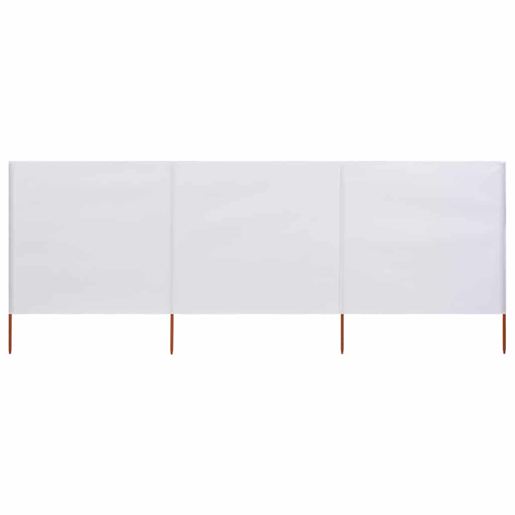 Vjetrobran s 3 panela od tkanine 400 x 160 cm pješčano bijeli
