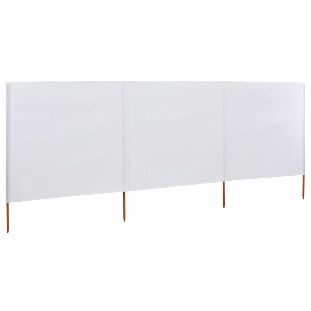 Vjetrobran s 3 panela od tkanine 400 x 160 cm pješčano bijeli