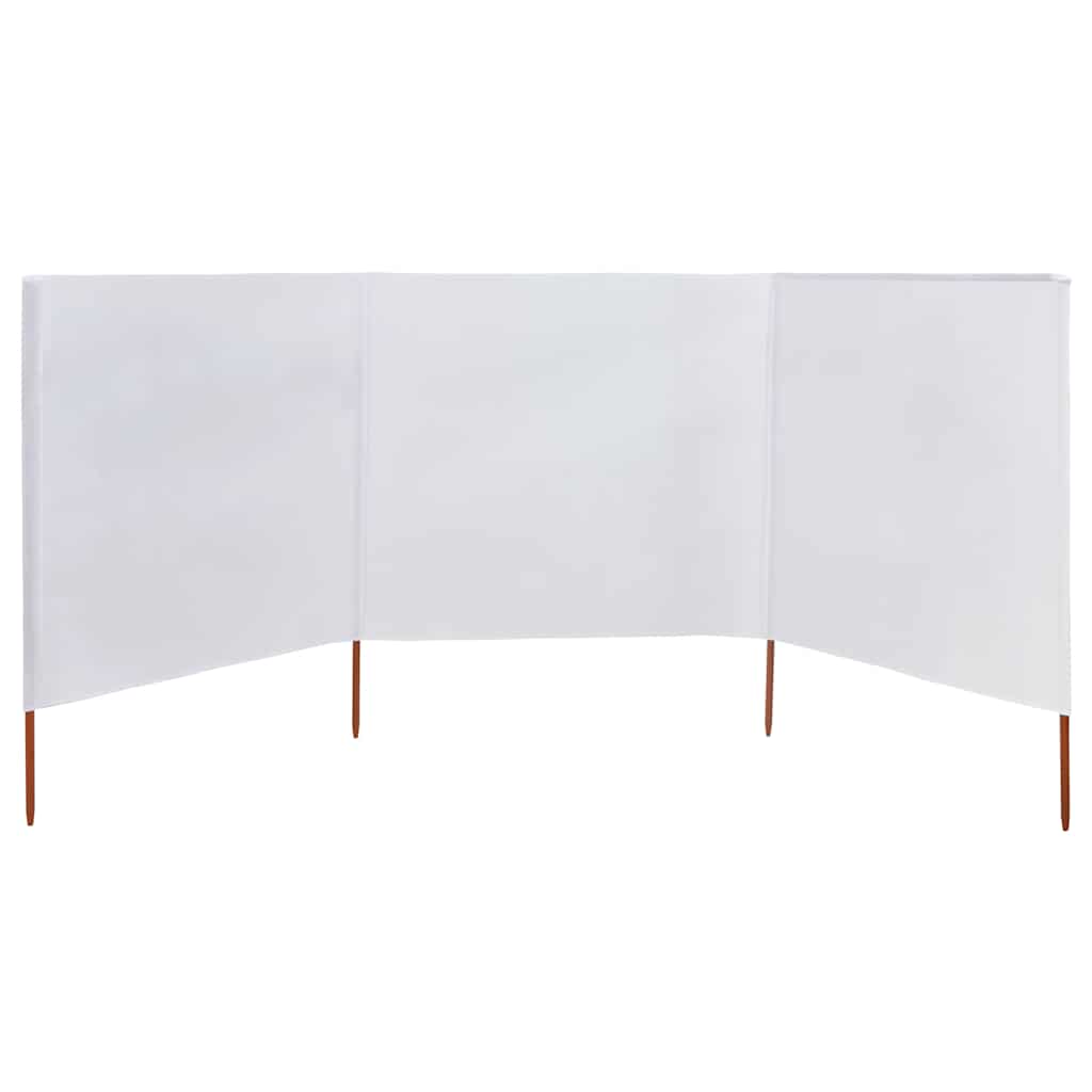 Vjetrobran s 3 panela od tkanine 400 x 160 cm pješčano bijeli