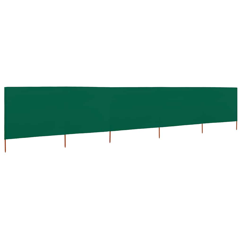 Vjetrobran s 5 panela od tkanine 600 x 80 cm zeleni