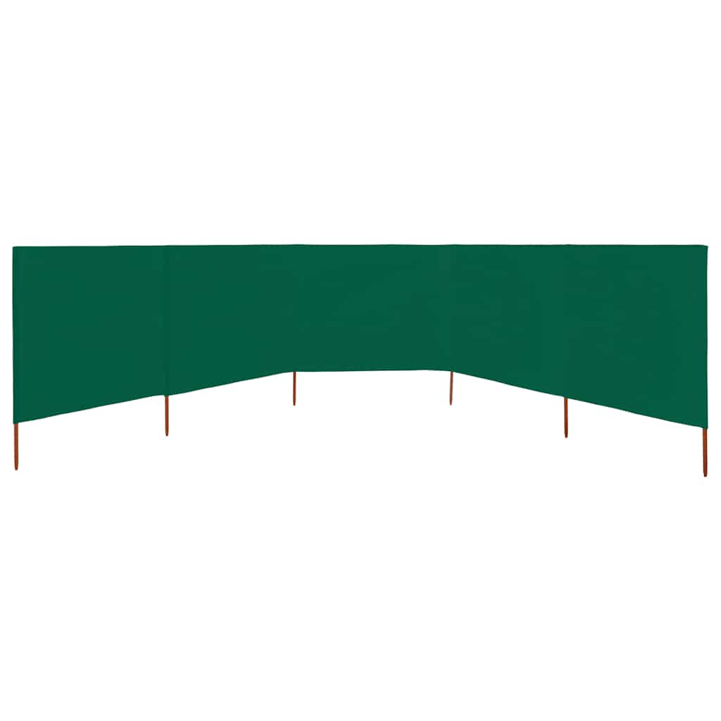 Vjetrobran s 5 panela od tkanine 600 x 80 cm zeleni