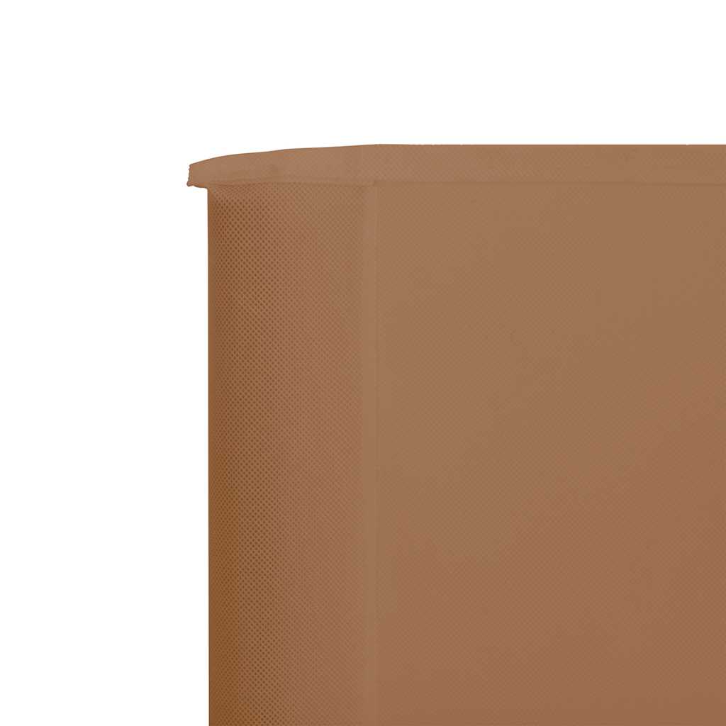 Vjetrobran s 5 panela od tkanine 600 x 80 cm smeđe-sivi