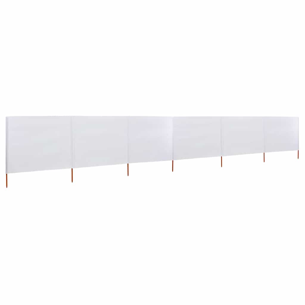 Vjetrobran sa 6 panela od tkanine 800 x 120 cm pješčano bijeli