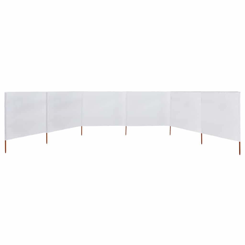 Vjetrobran sa 6 panela od tkanine 800 x 120 cm pješčano bijeli