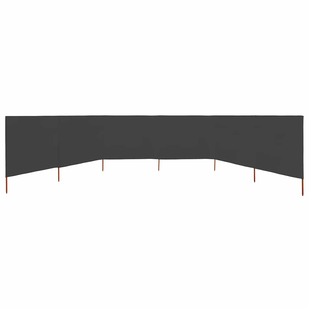 Vjetrobran sa 6 panela od tkanine 800 x 160 cm antracit