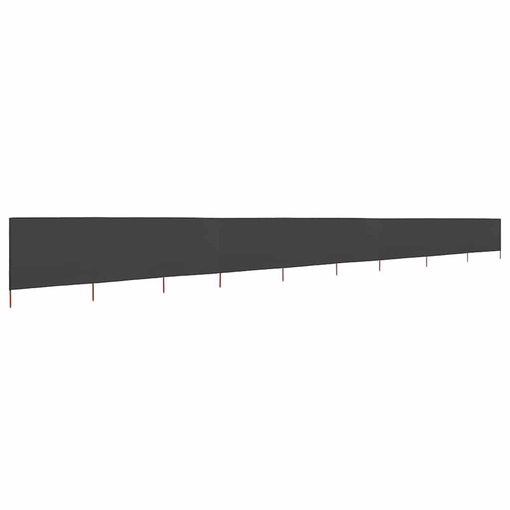 Vjetrobran s 9 panela od tkanine 1200 x 160 cm antracit