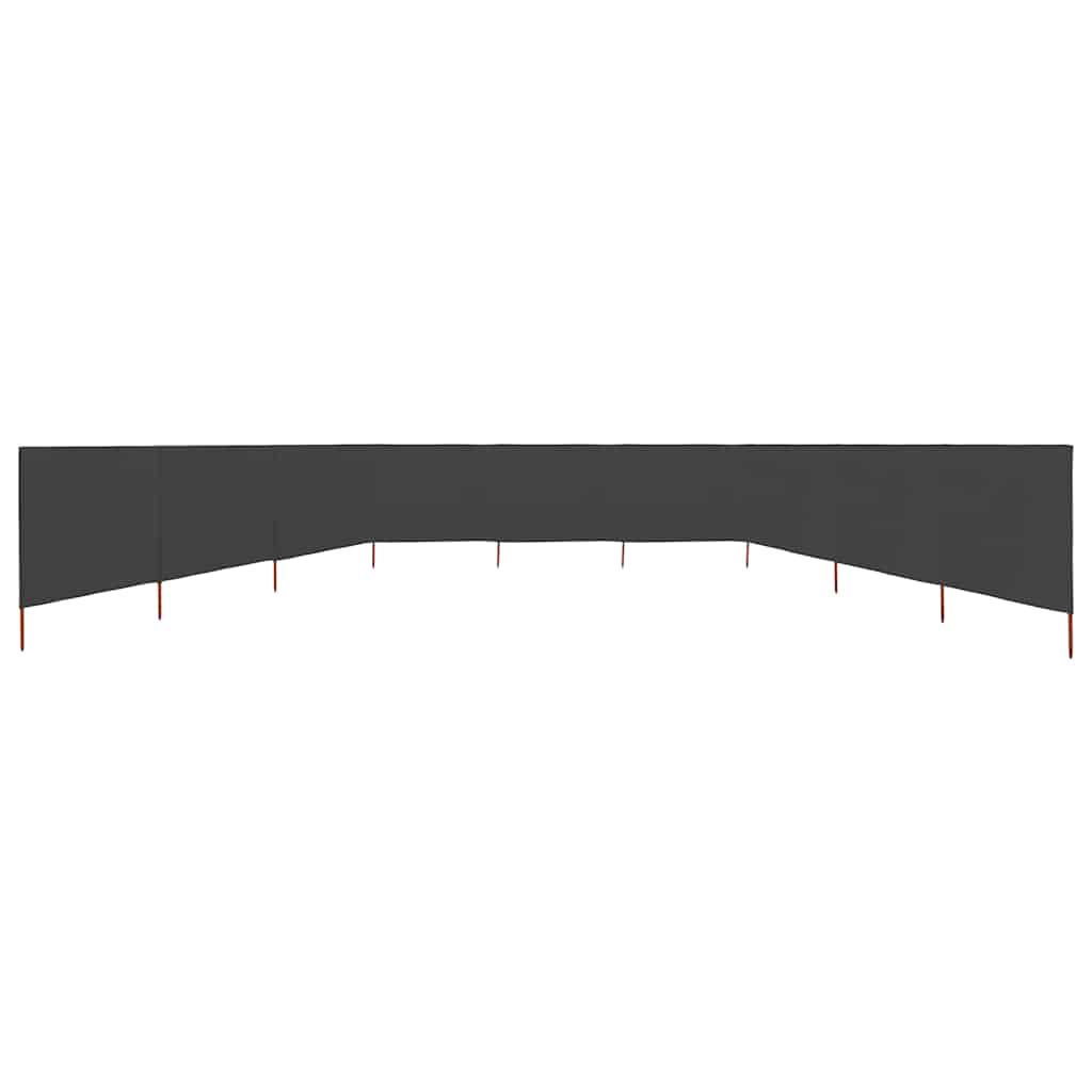 Vjetrobran s 9 panela od tkanine 1200 x 160 cm antracit