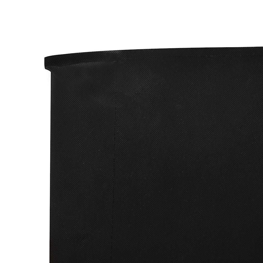 Vjetrobran s 9 panela od tkanine 1200 x 160 cm crni