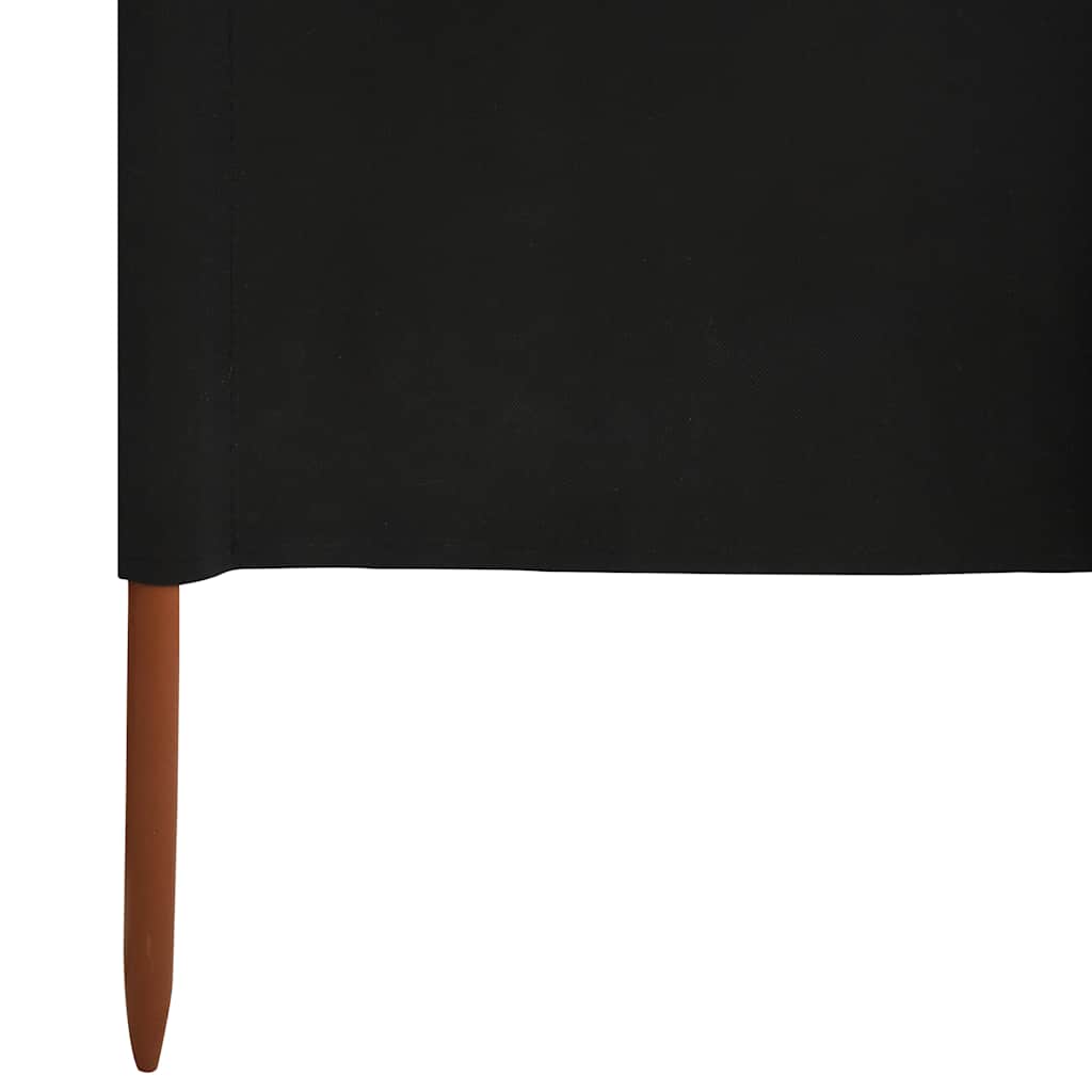 Vjetrobran s 9 panela od tkanine 1200 x 160 cm crni
