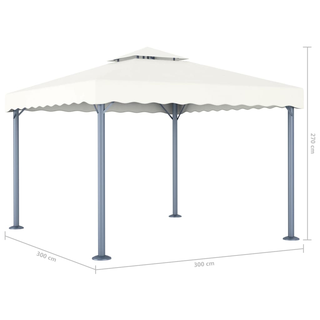 Sjenica smeđesiva 3 x 3 m od aluminija i čelika