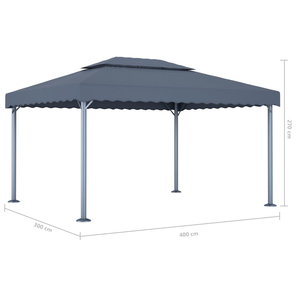 Sjenica 400 x 300 cm antracit aluminijska