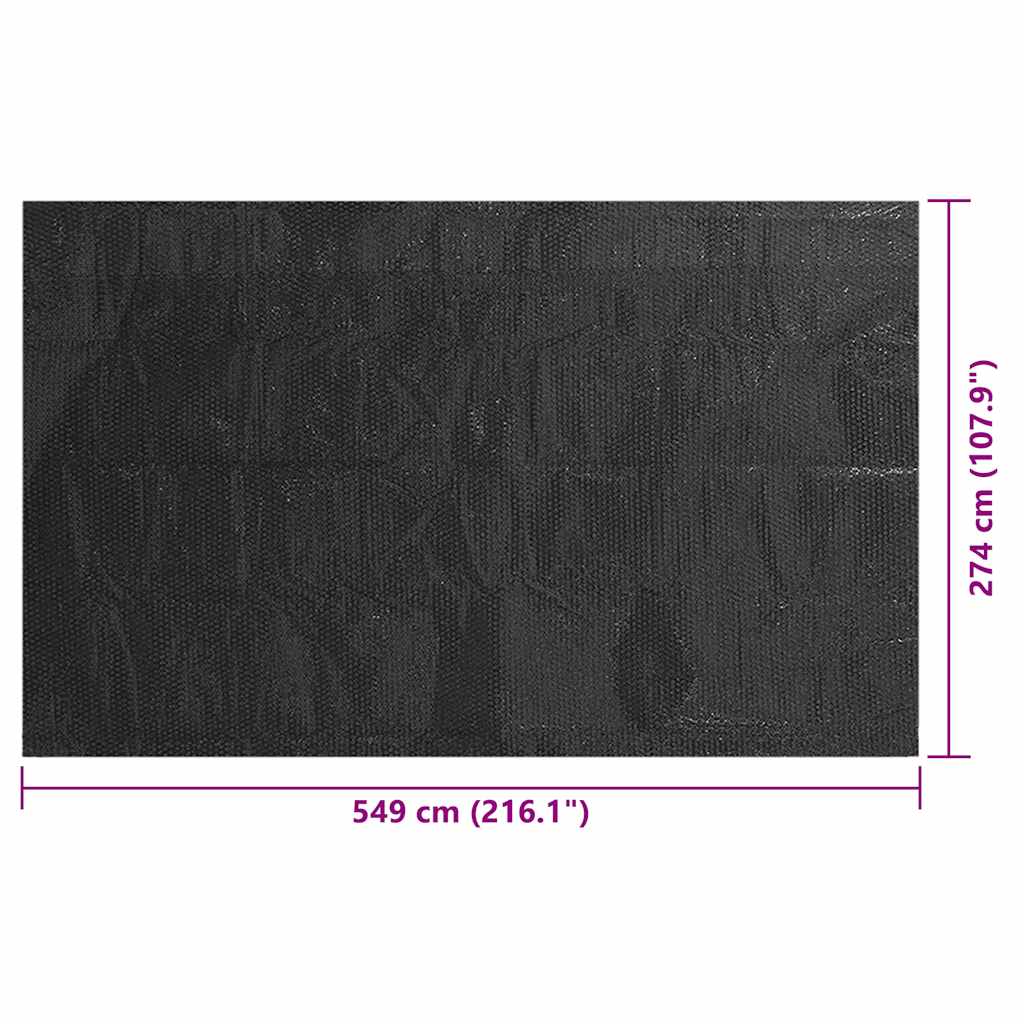 Pokrivač za bazen crni 549 x 274 cm PE