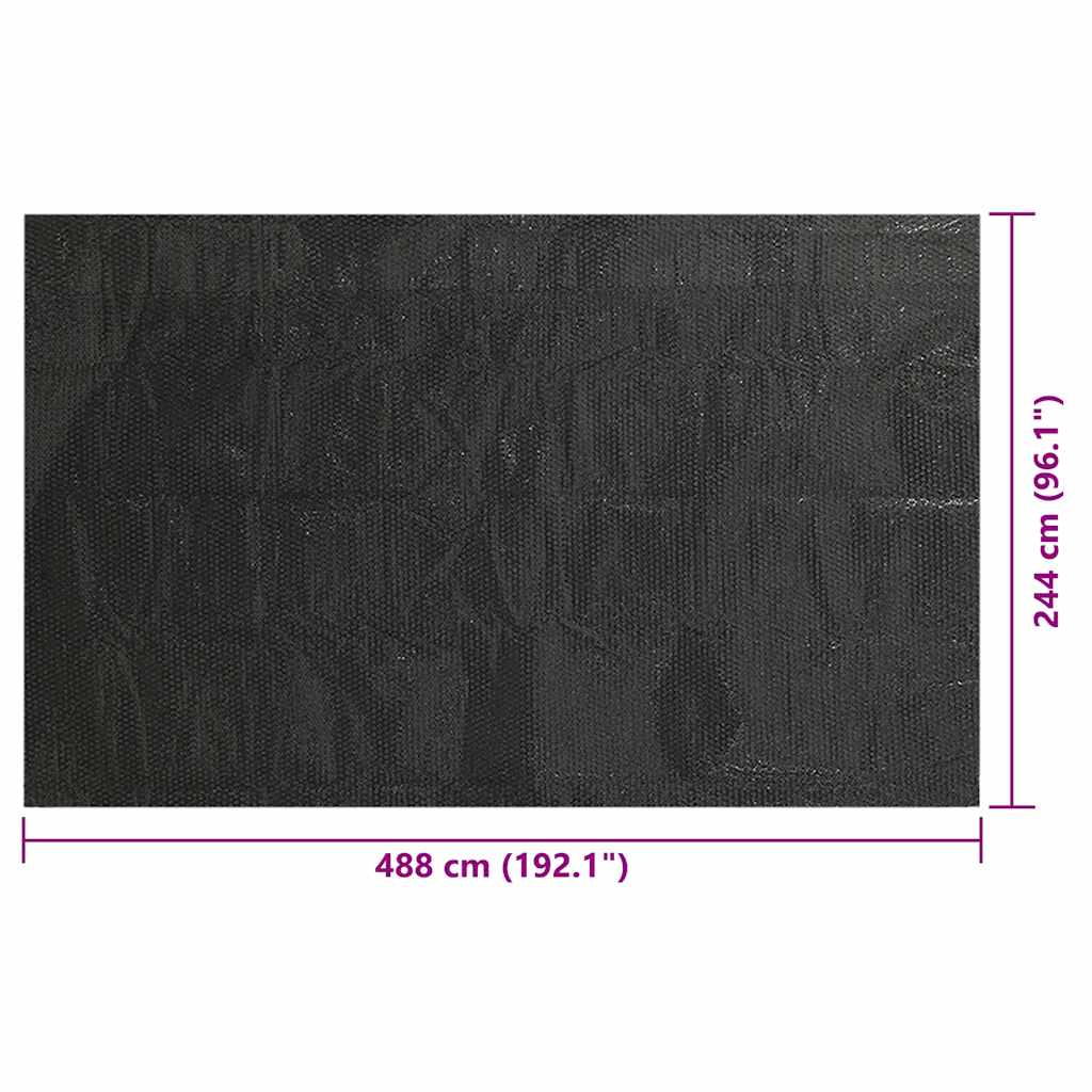 Pokrivač za bazen crni 488 x 244 cm PE