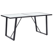 Blagovaonski stol bijeli 160 x 80 x 75 cm od kaljenog stakla